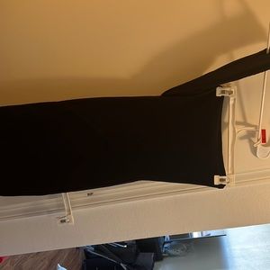 One shoulder black Bebe Womens mini pencil dress sexy black dress